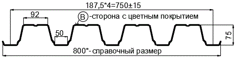 Фото: Профнастил Н75 х 750 - B (ПЭ-01-9003-1) в Дмитрове