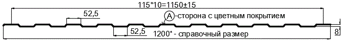 Фото: Профнастил С8 х 1150 - A (ECOSTEEL_T-12-Орех-0.45) в Дмитрове