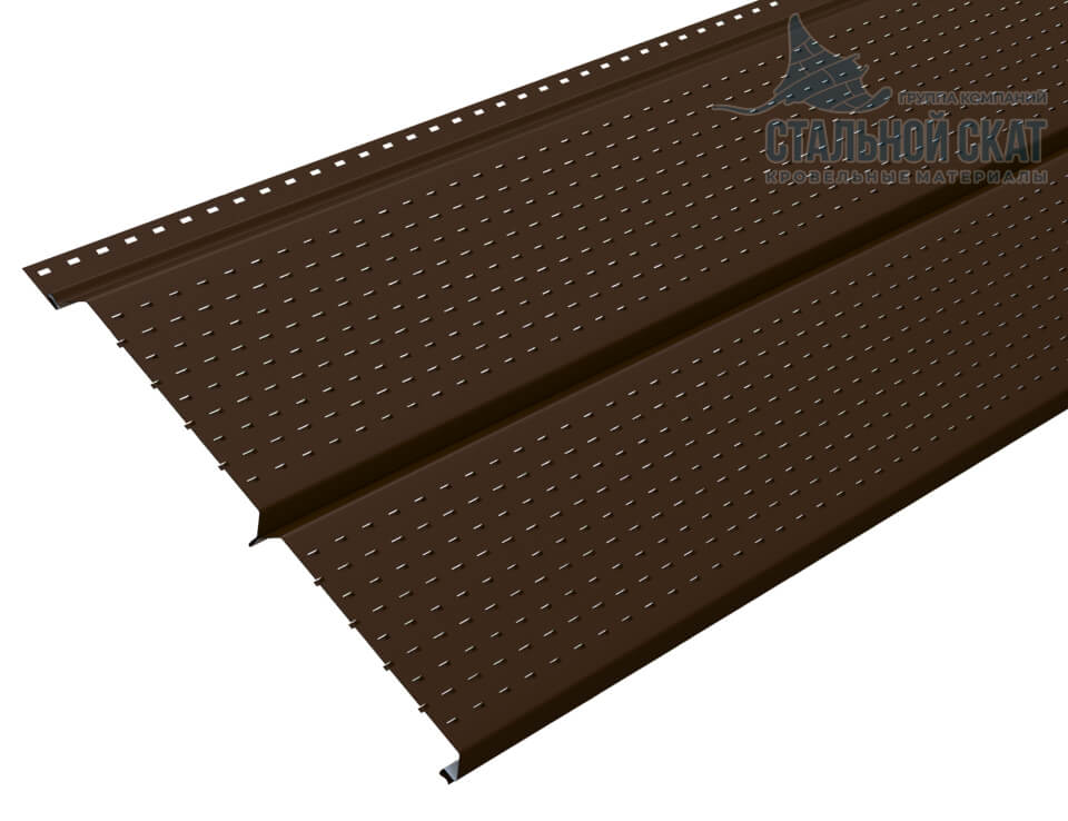 Софит перфор. Lбрус-XL-14х335 (VALORI-20-Brown-0.5) в Дмитрове