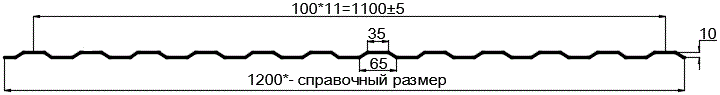 Фото: Профнастил оцинкованный МП10 х 1100 (ОЦ-01-БЦ-0.4) в Дмитрове