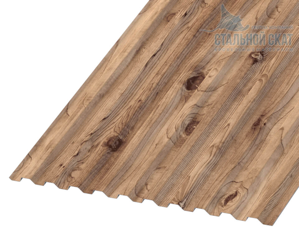 Профнастил С21 х 1000 - B (ECOSTEEL_T-12-Золотой Орех-0.45)