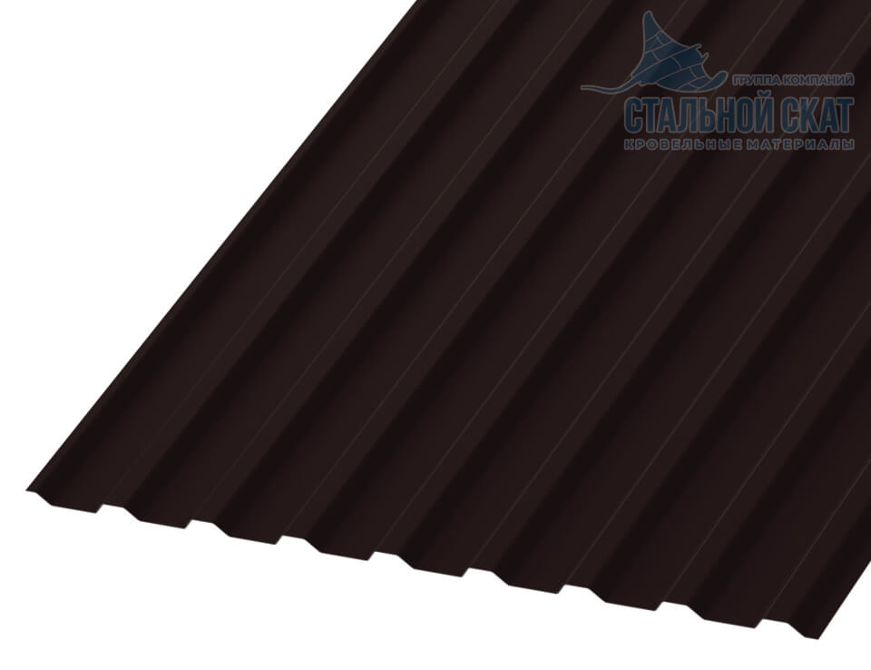 Профнастил МП20 х 1100 - B (VALORI-20-DarkBrown-0.5)
