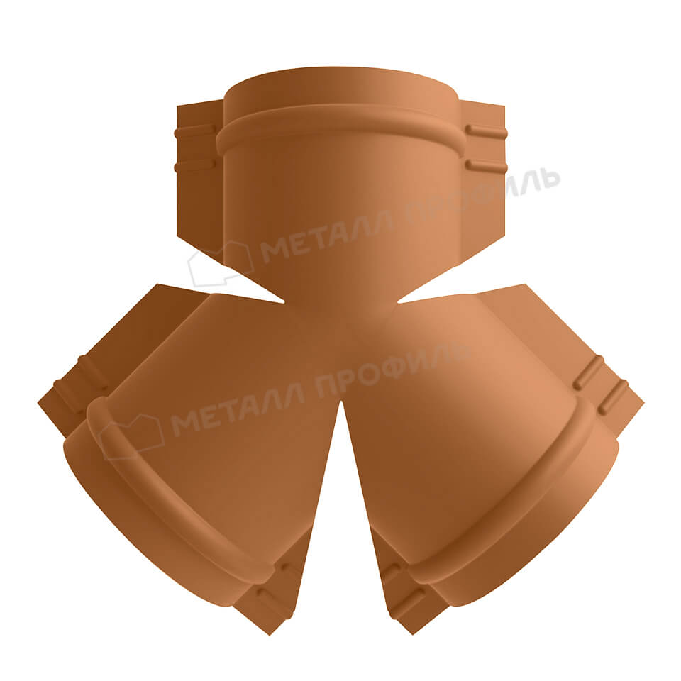 Y-образный тройник для круглого конька R110 (AGNETA-20-Copper\Copper-0.5)