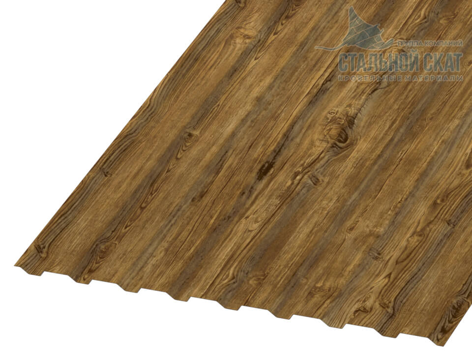 Профнастил МП20 х 1100 - A Двусторонний (ECOSTEEL_T_Д-01-Золотой Дуб-0.5)