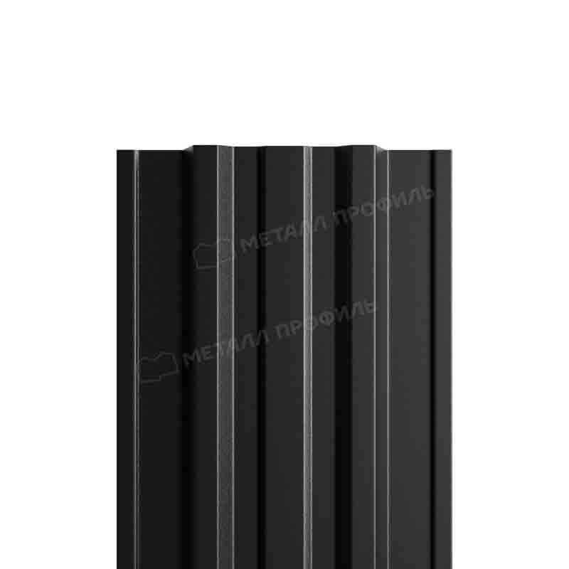 Штакетник металлический МП TRAPEZE-T 16,5х118 Двусторонний (ПЭ_МА_Д-01-9005\9005-0.4±0.08мм).