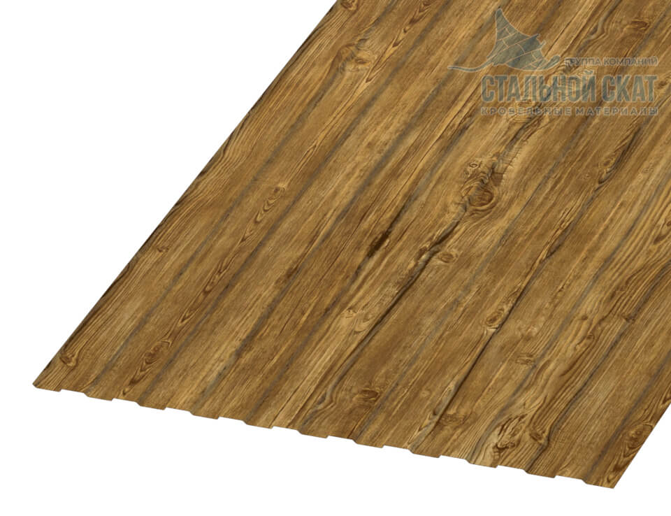 Профнастил С8 х 1150 - B Двусторонний (ECOSTEEL_T_Д-01-Золотой Дуб-0.5)